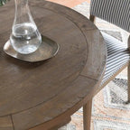 Table à manger ronde à pied central de 42 po, brun vieilli