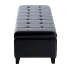 Banc ottoman capitonné en similicuir de 51 pouces avec rangement