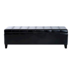 Banc ottoman capitonné en similicuir de 51 pouces avec rangement
