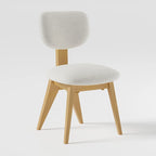 Chaise de salle à manger en bois massif avec bords arrondis (lot de 2)