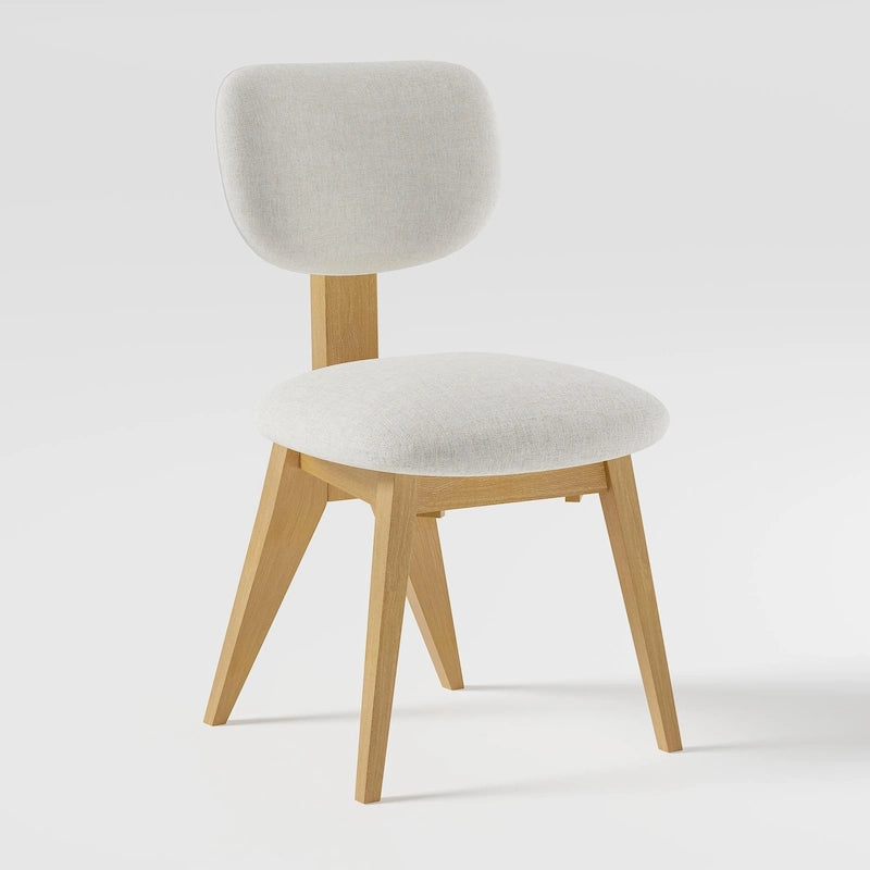 Chaise de salle à manger en bois massif avec bords arrondis (lot de 2)