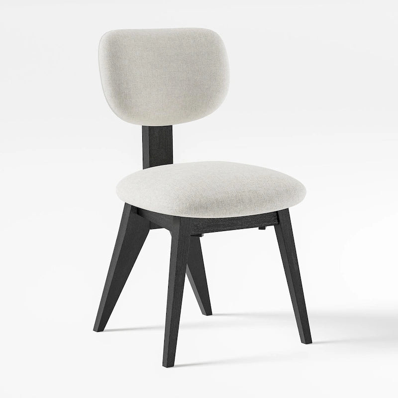 Chaise de salle à manger en bois massif avec bords arrondis (lot de 2)