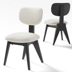 Chaise de salle à manger en bois massif avec bords arrondis (lot de 2)