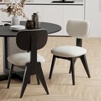 Chaise de salle à manger en bois massif avec bords arrondis (lot de 2)