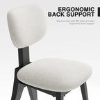 Chaise de salle à manger en bois massif avec bords arrondis (lot de 2)