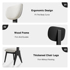 Chaise de salle à manger en bois massif avec bords arrondis (lot de 2)