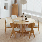 Chaise de salle à manger en bois massif avec bords arrondis (lot de 2)
