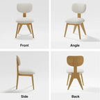 Chaise de salle à manger en bois massif avec bords arrondis (lot de 2)