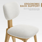 Chaise de salle à manger en bois massif avec bords arrondis (lot de 2)