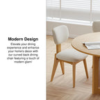 Chaise de salle à manger en bois massif avec bords arrondis (lot de 2)