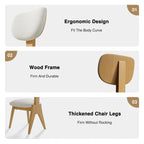 Chaise de salle à manger en bois massif avec bords arrondis (lot de 2)