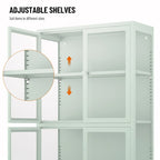 Meuble de rangement vitré à 4 portes avec étagères réglables