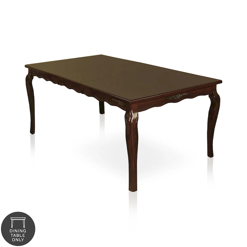 Table à manger traditionnelle en noyer foncé