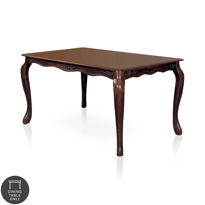 Table à manger traditionnelle en noyer foncé