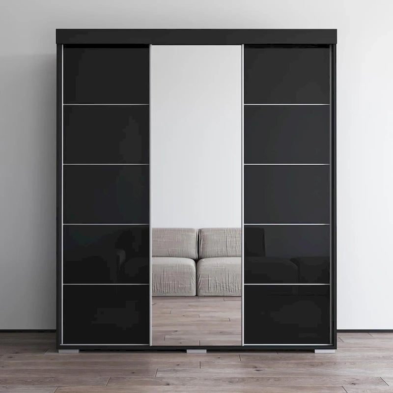 Armoire moderne à 3 portes avec miroir