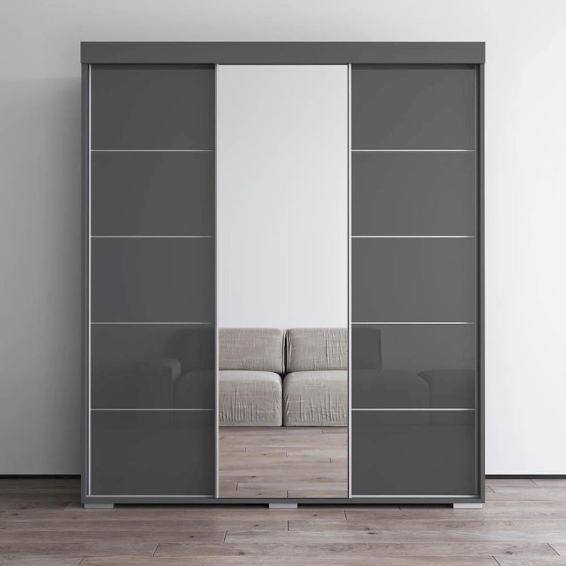 Armoire moderne à 3 portes avec miroir