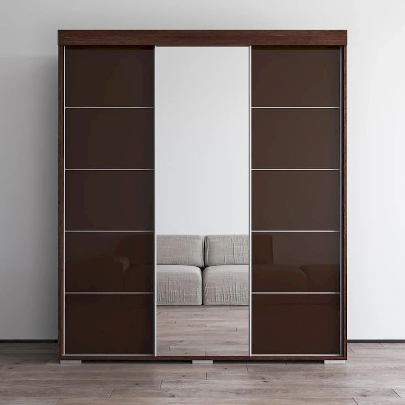 Armoire moderne à 3 portes avec miroir