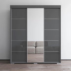 Armoire moderne à 3 portes avec miroir