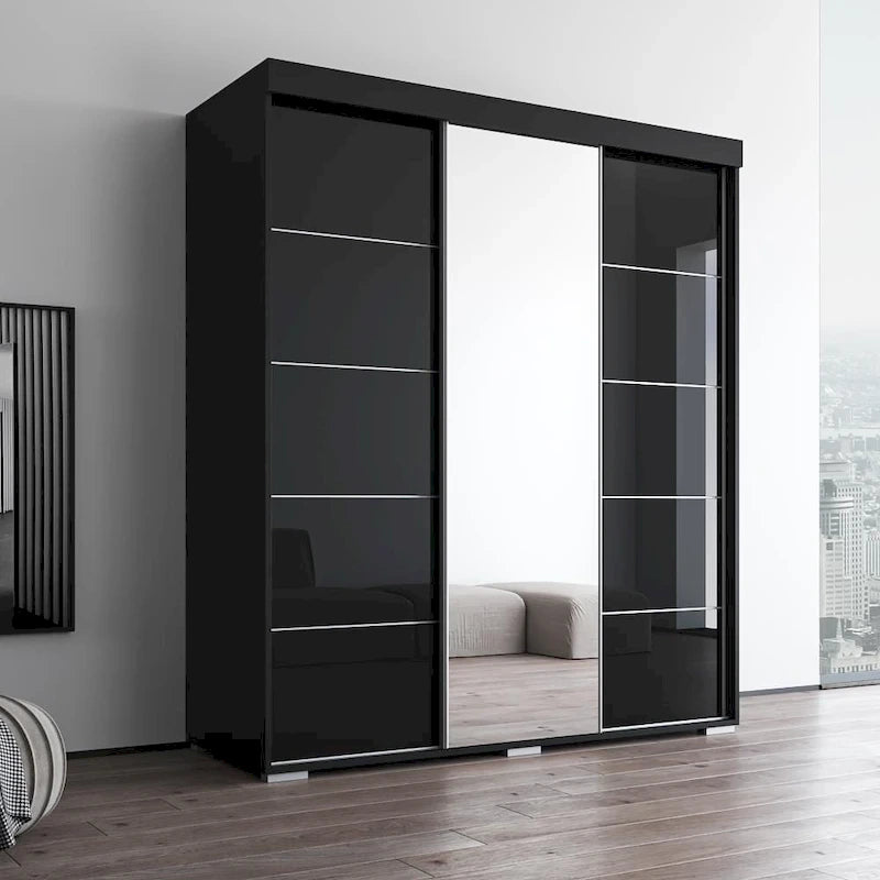 Armoire moderne à 3 portes avec miroir