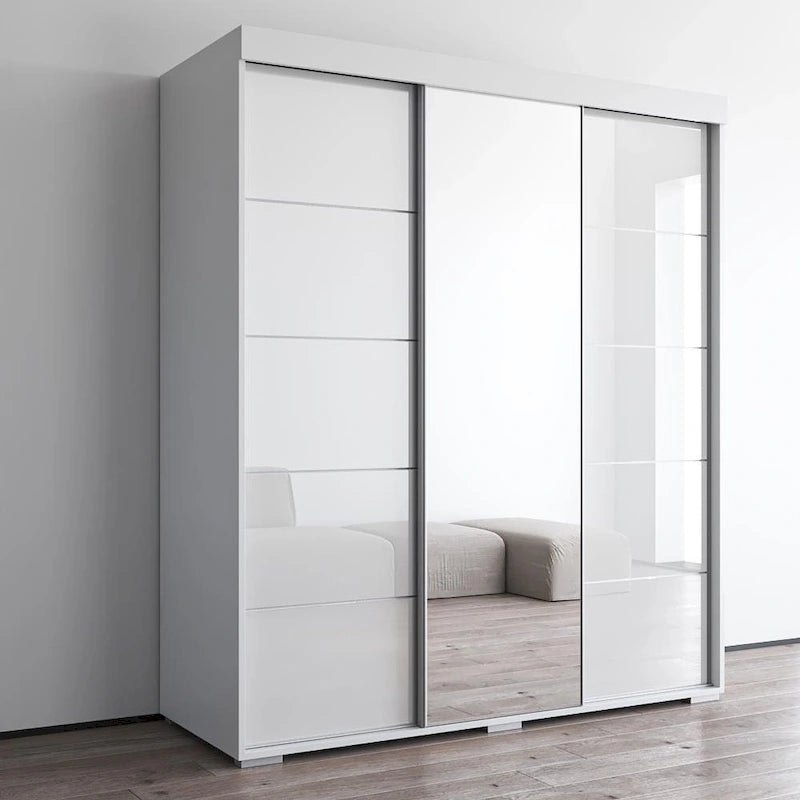 Armoire moderne à 3 portes avec miroir