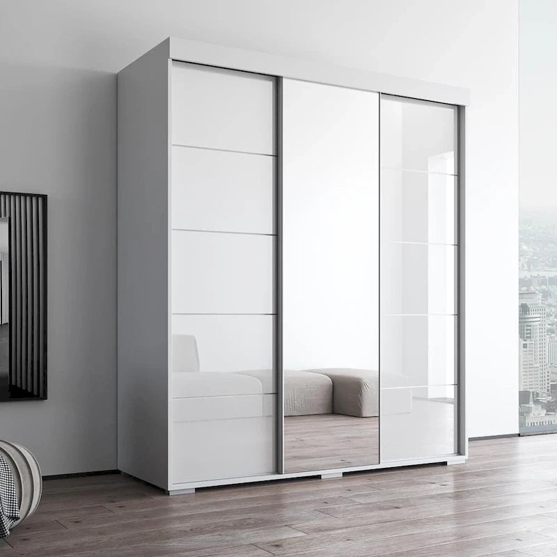 Armoire moderne à 3 portes avec miroir