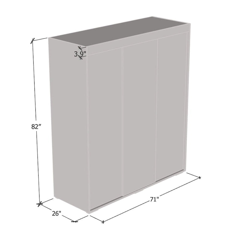 Armoire moderne à 3 portes avec miroir