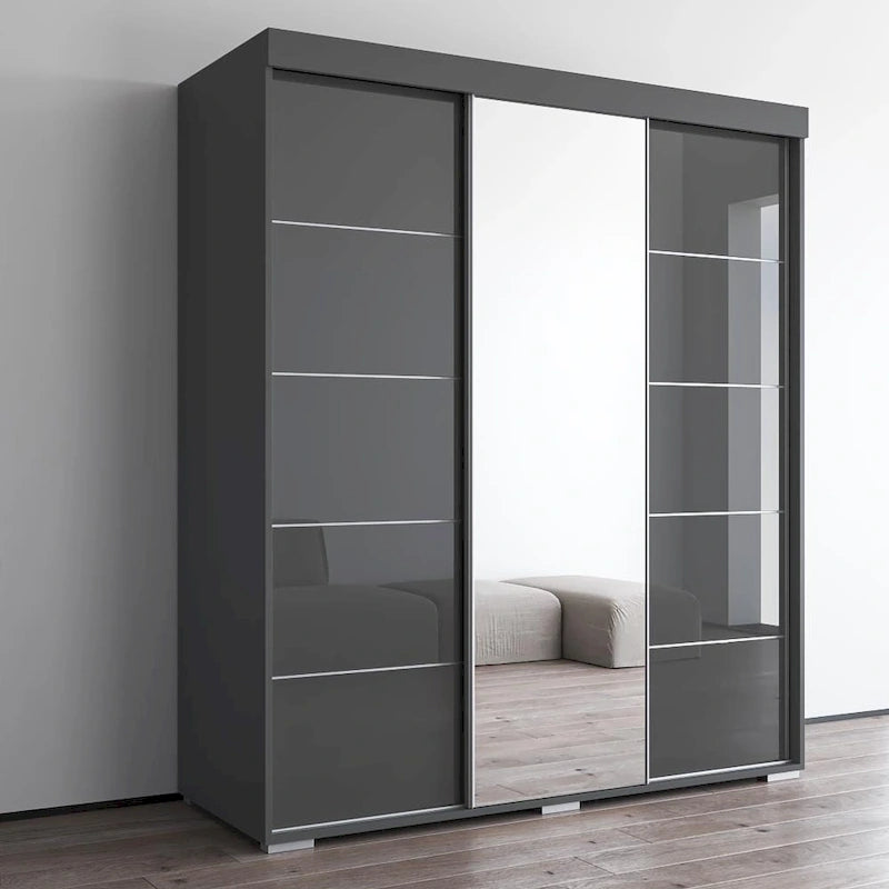 Armoire moderne à 3 portes avec miroir