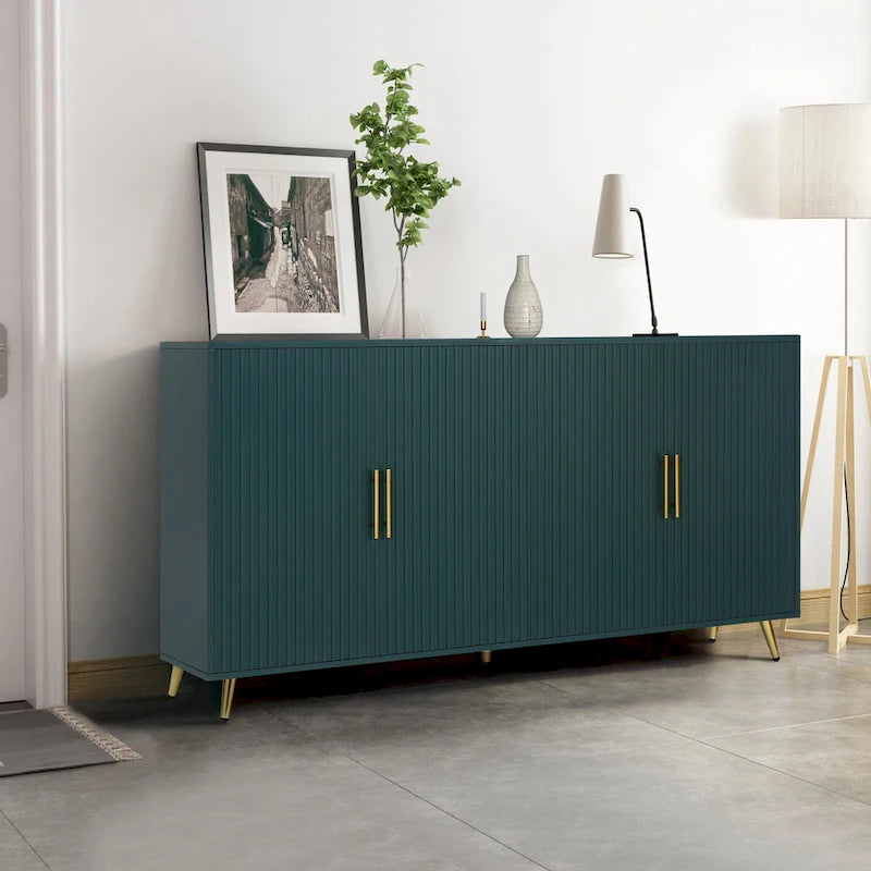 Meuble TV en MDF avec rangement et design à quatre portes