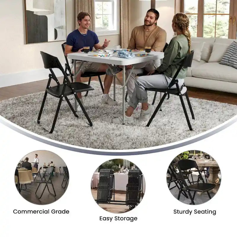 Chaises pliantes en plastique, lot de 2