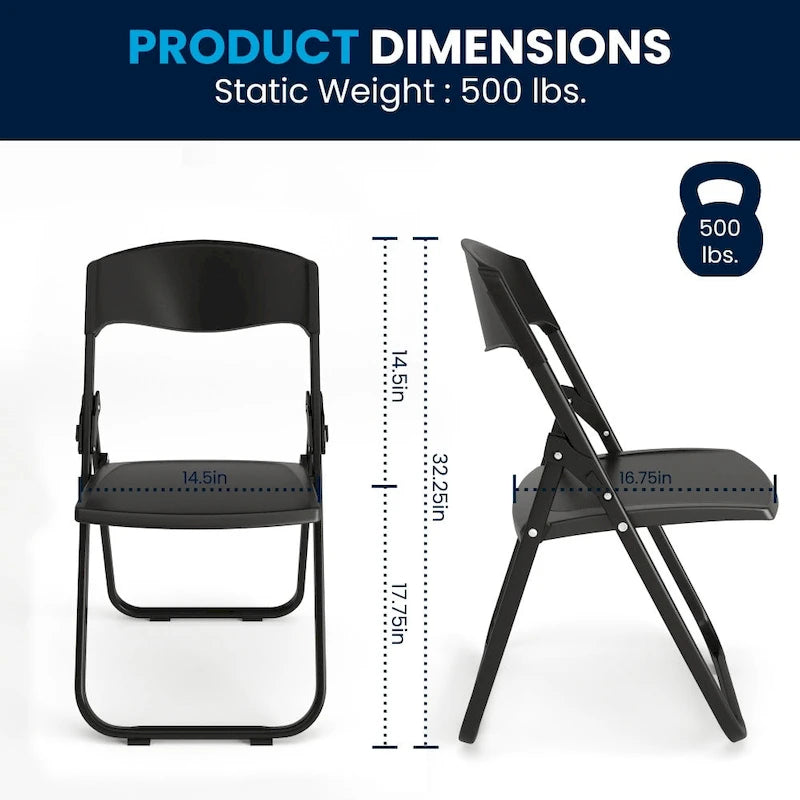Chaises pliantes en plastique, lot de 2