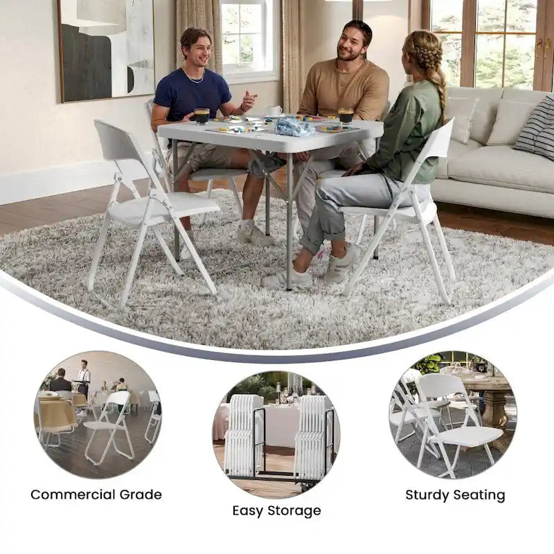 Chaises pliantes en plastique, lot de 2