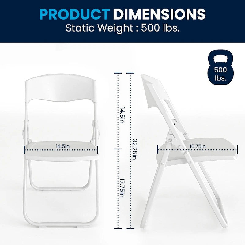 Chaises pliantes en plastique, lot de 2