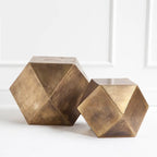 Table d'appoint/tabouret hexagonal en fer plaqué laiton