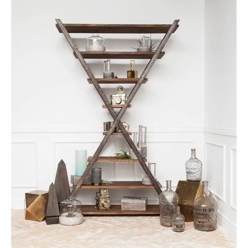 Table d'appoint/tabouret hexagonal en fer plaqué laiton