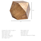 Table d'appoint/tabouret hexagonal en fer plaqué laiton