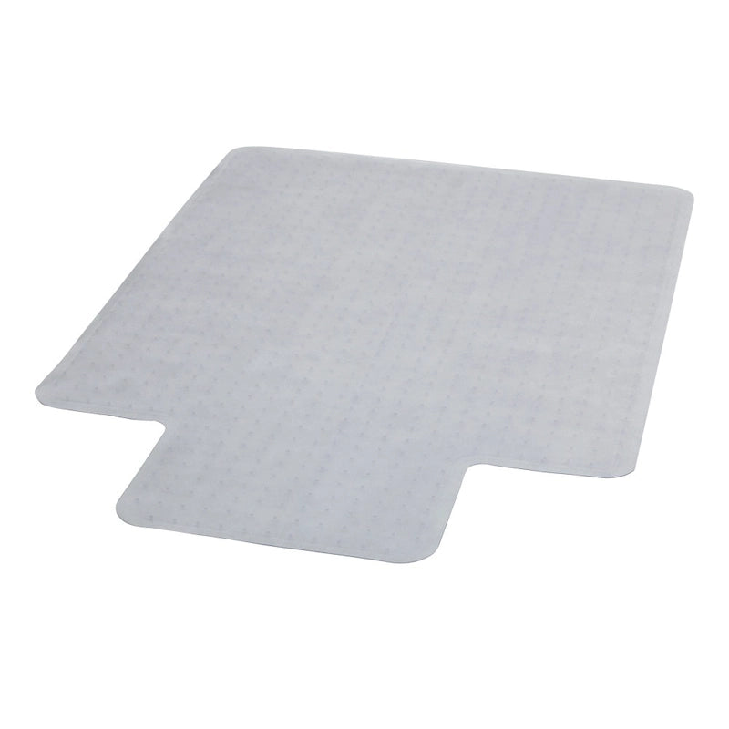 Tapis de protection de chaise en vinyle transparent 45 x 53 pour moquette à poils ras avec languette