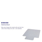 Tapis de protection de chaise en vinyle transparent 45 x 53 pour moquette à poils ras avec languette