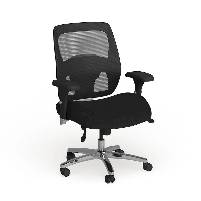 Chaise de bureau ergonomique robuste – Capacité de 227 kg, dossier haut, maille