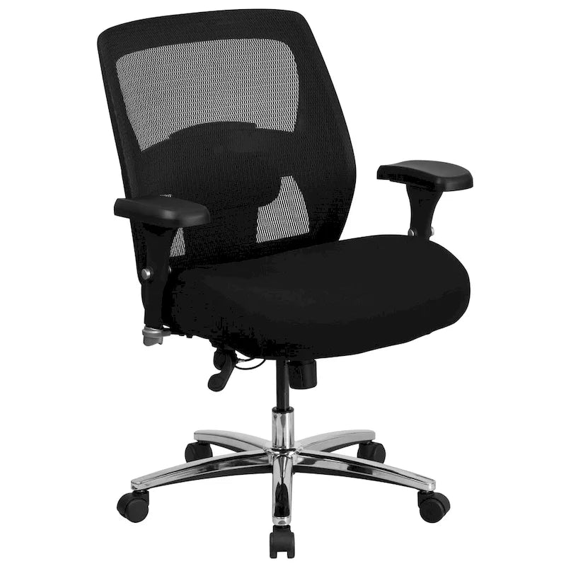 Chaise de bureau ergonomique robuste – Capacité de 227 kg, dossier haut, maille