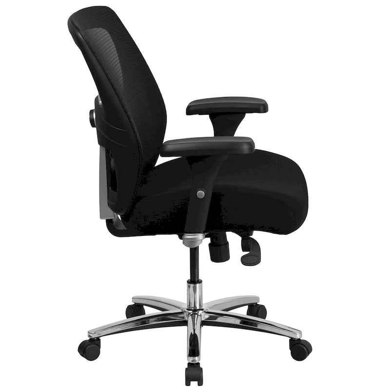 Chaise de bureau ergonomique robuste – Capacité de 227 kg, dossier haut, maille