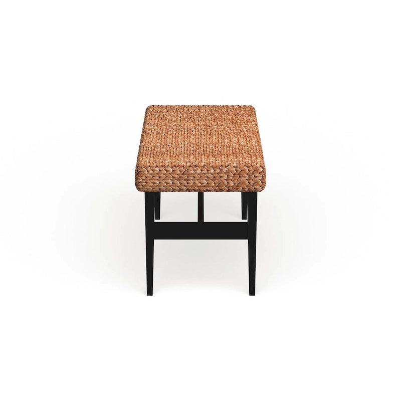 Banc tissé noir et naturel
