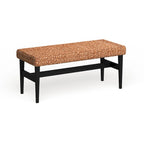 Banc tissé noir et naturel