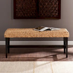 Banc tissé noir et naturel