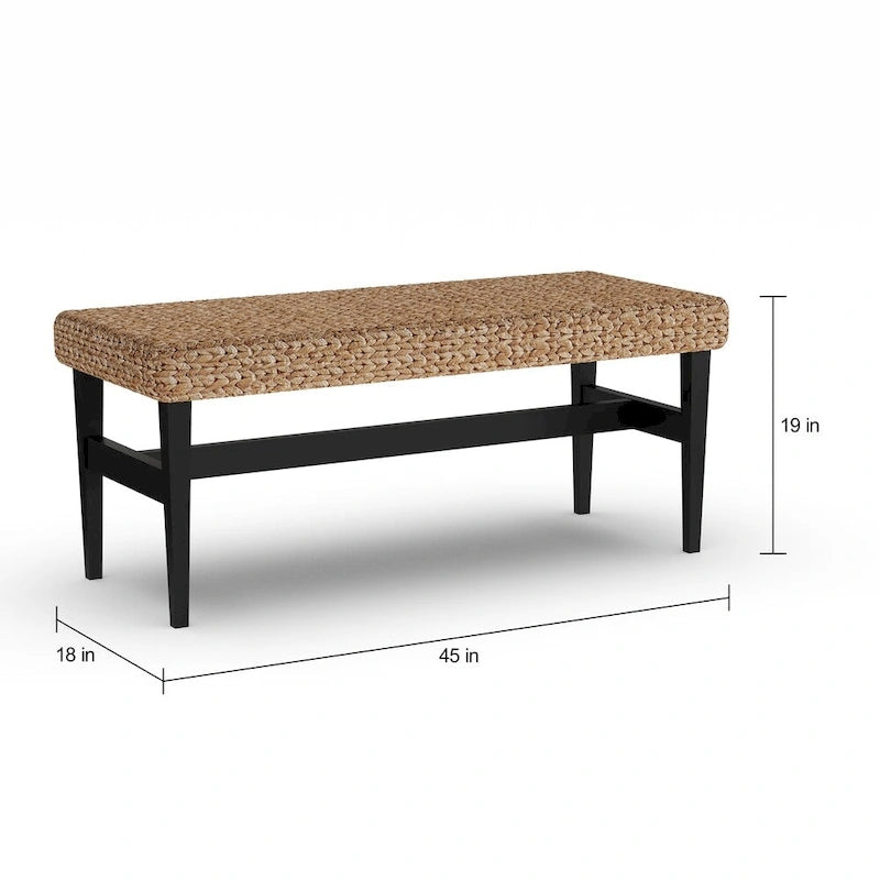 Banc tissé noir et naturel