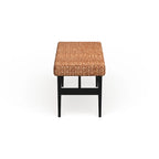 Banc tissé noir et naturel