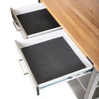 Desserte de cuisine mobile en acier inoxydable à 2 tiroirs avec plateau en bois massif - 48 L x 24 P