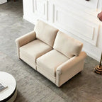 Causeuse de rangement en tissu de lin - Beige