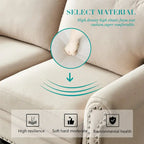Causeuse de rangement en tissu de lin - Beige