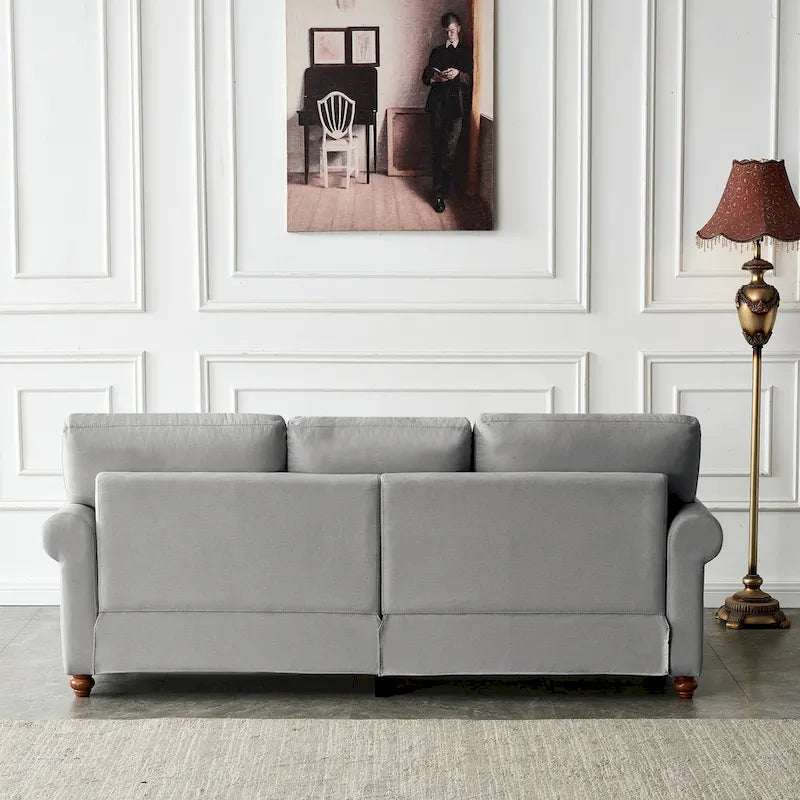 Causeuse de rangement en tissu de lin - Beige
