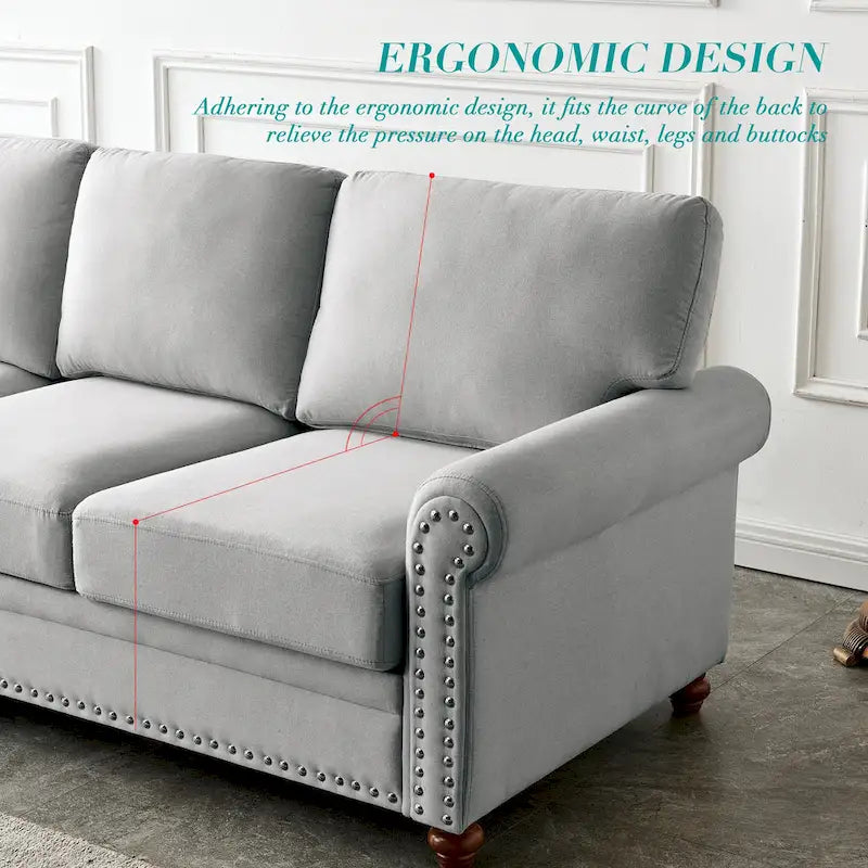 Causeuse de rangement en tissu de lin - Beige